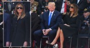Меланию Трамп раскритиковали за солнцезащитные очки во время церемонии «Дня Д» .